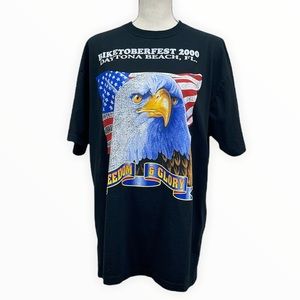 Jerzees Men’s/Unisex Vintage 2000 Biketoberfest Black Graphic Tee Size Large